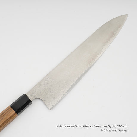 Hatsukokoro Ginyo Ginsan Damascus Gyuto 240mm