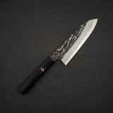 Hatsukokoro x Nigara Yorokobi Special SLD Kurouchi Damascus Santoku Ebony Handle with Mosaic Pin