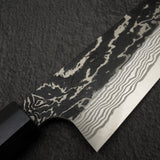 Hatsukokoro x Nigara Yorokobi Special SLD Kurouchi Damascus Santoku Ebony Handle with Mosaic Pin