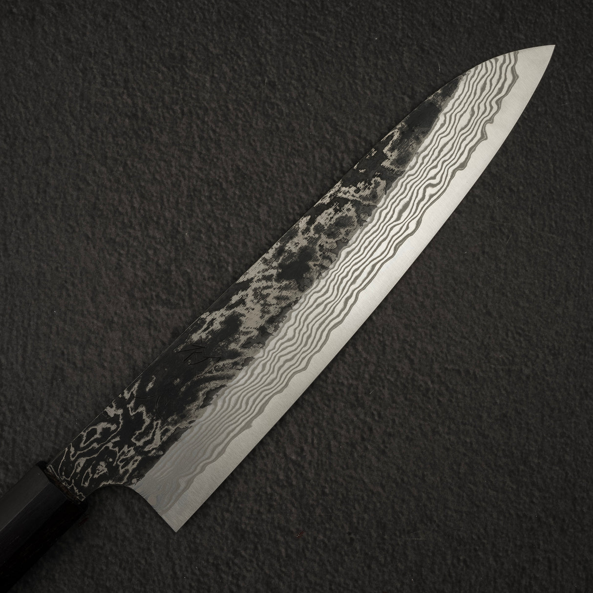 Hatsukokoro x Nigara Yorokobi Special SLD Kurouchi Damascus Gyuto 240mm Ebony Handle with Mosaic Pin