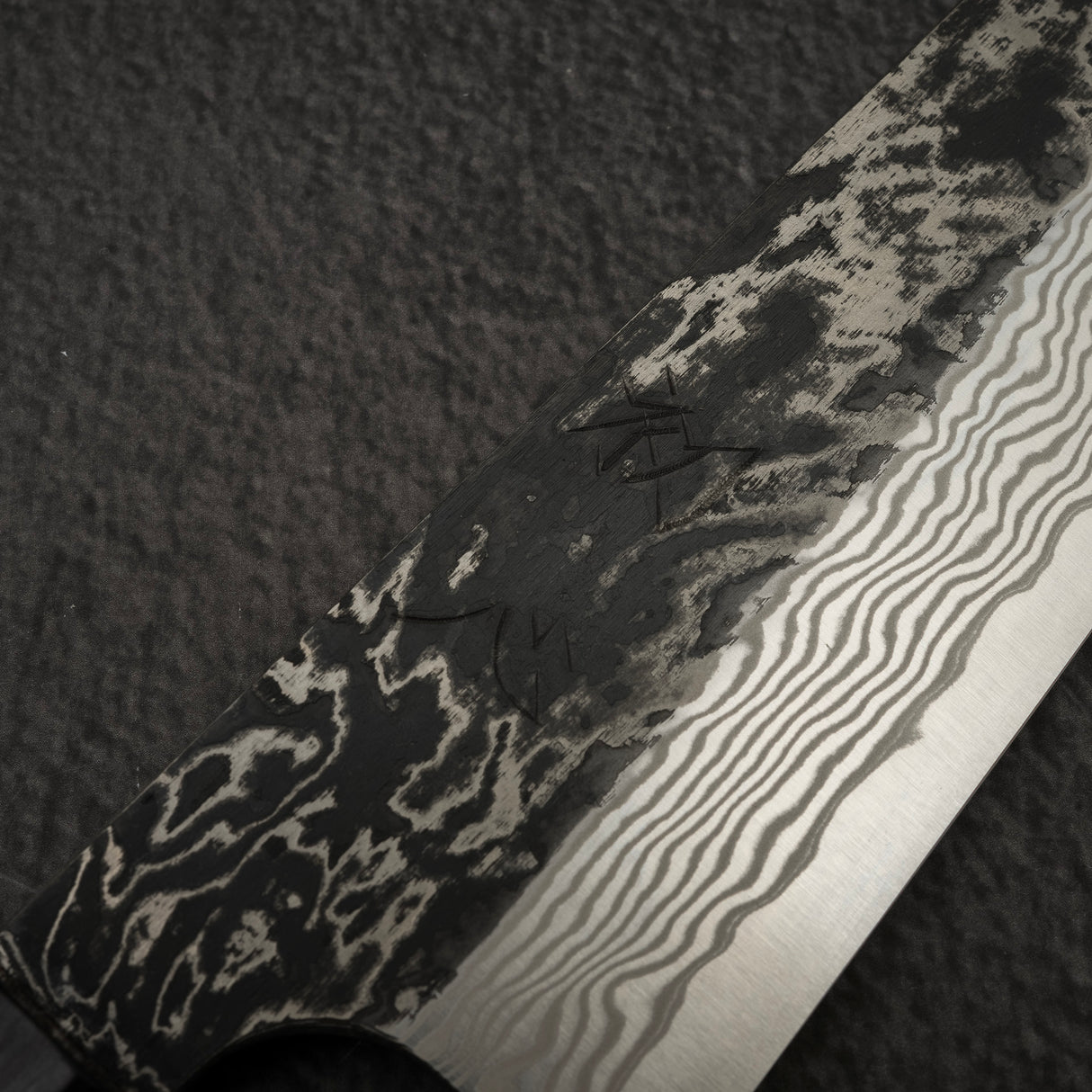 Hatsukokoro x Nigara Yorokobi Special SLD Kurouchi Damascus Gyuto 240mm Ebony Handle with Mosaic Pin