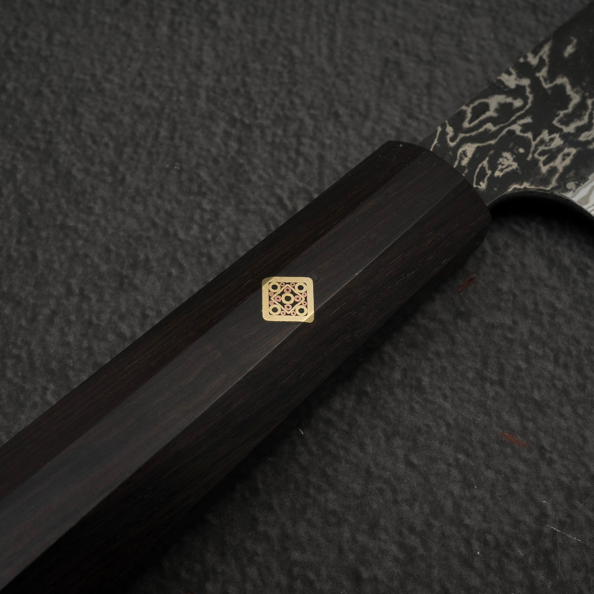 Hatsukokoro x Nigara Yorokobi Special SLD Kurouchi Damascus Gyuto 240mm Ebony Handle with Mosaic Pin