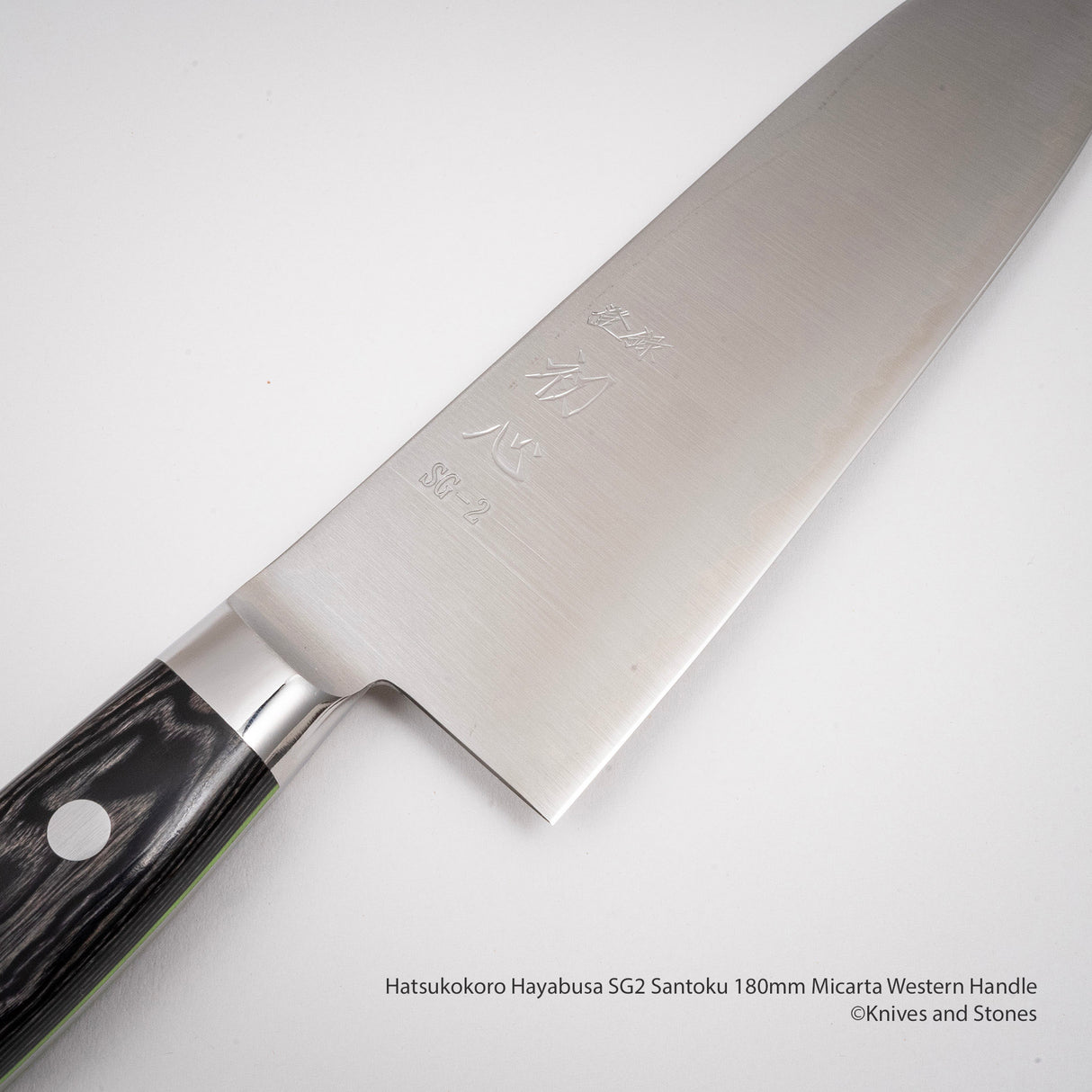 Hatsukokoro Hayabusa SG2 Santoku 180mm Micarta Western Handle