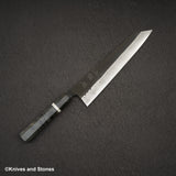 Hatsukokoro Shinkiro Aogami Super Damascus Kurouchi K-tip Gyuto 240mm Birch Handle