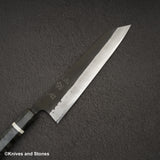 Hatsukokoro Shinkiro Aogami Super Damascus Kurouchi K-tip Gyuto 240mm Birch Handle