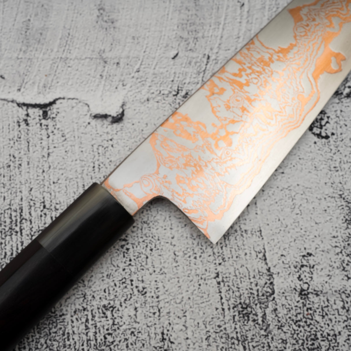 Hatsukokoro Yorokobi SLD Copper Damascus Gyuto 210mm SP1 with Saya