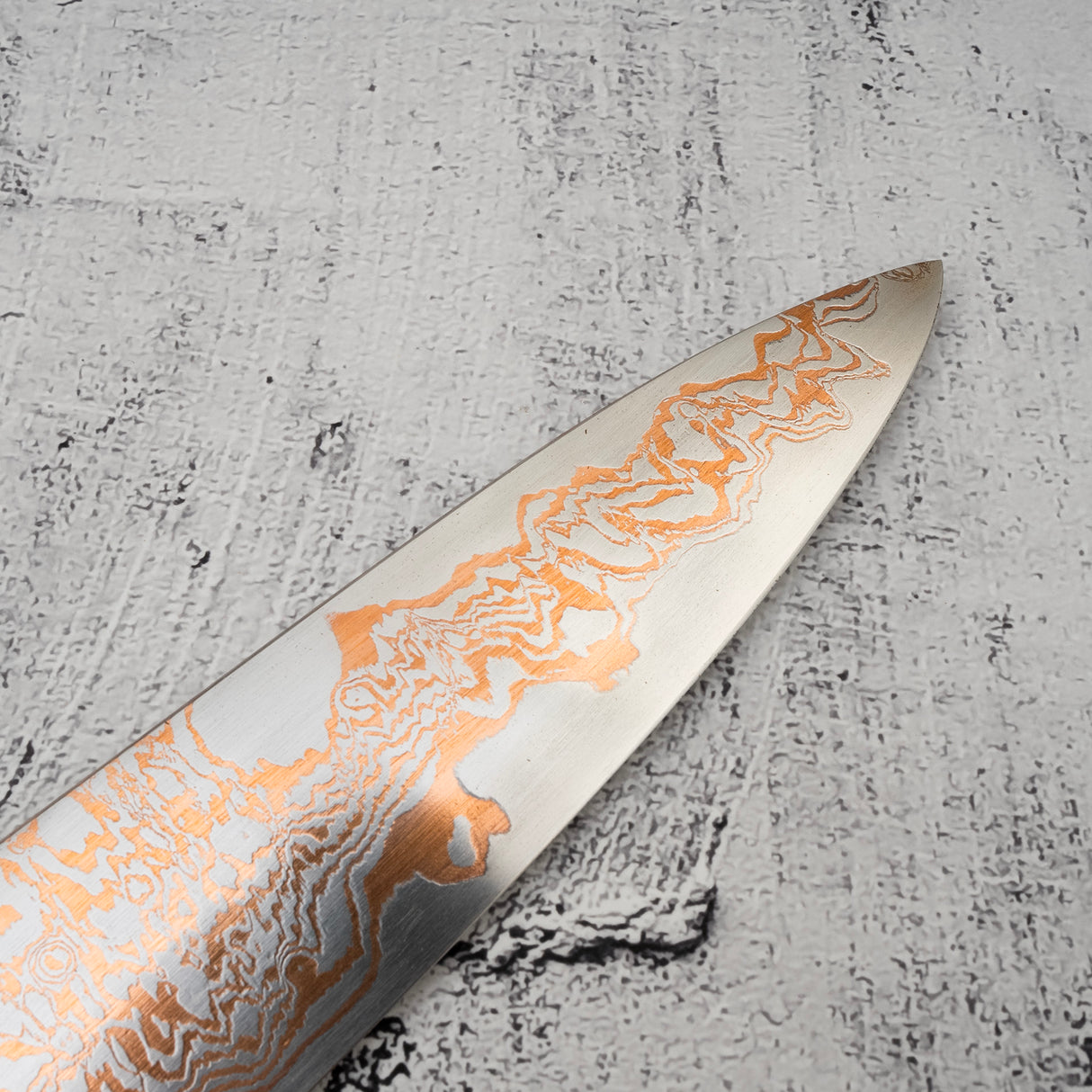 Hatsukokoro Yorokobi SLD Copper Damascus Gyuto 210mm SP1 with Saya