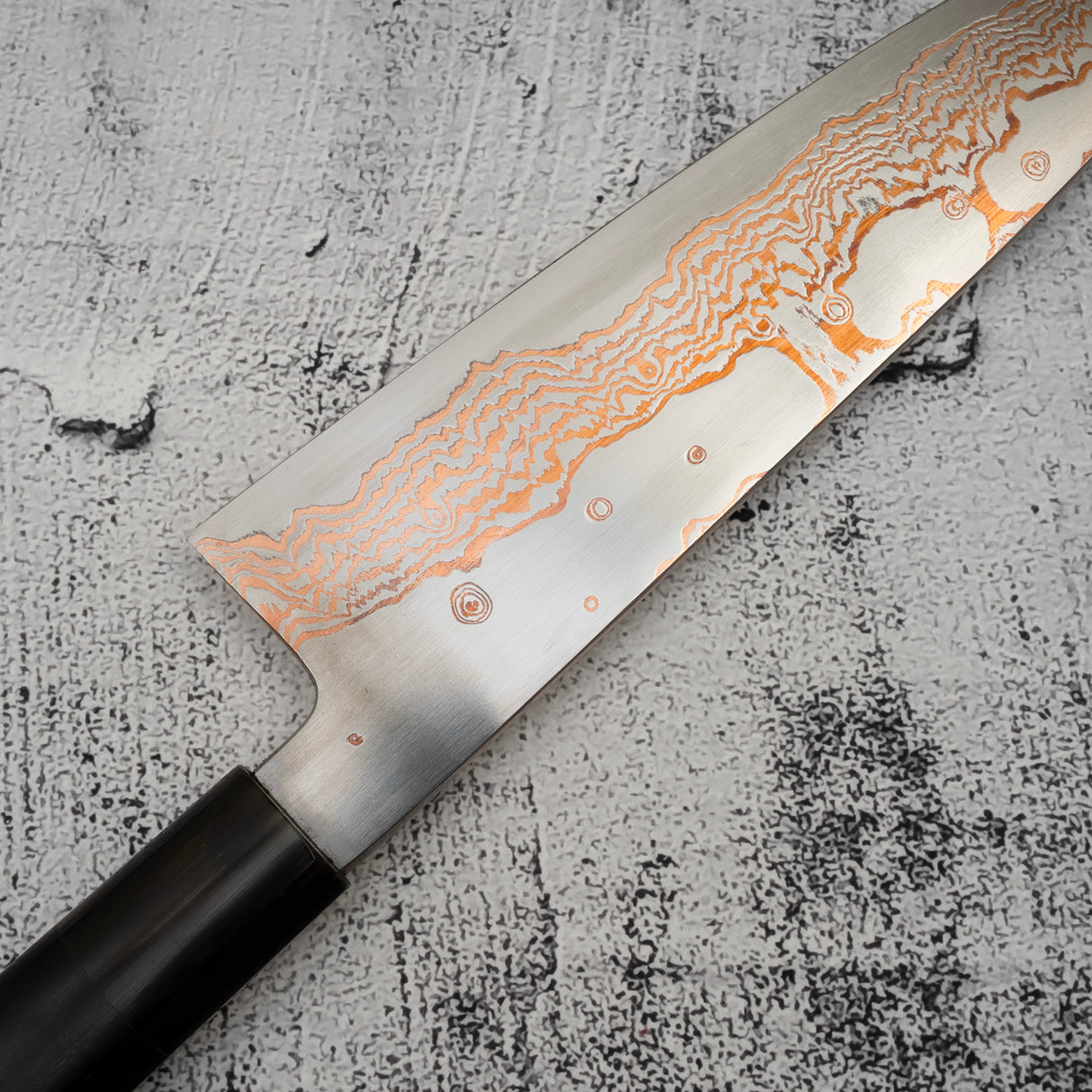 Hatsukokoro Yorokobi SLD Copper Damascus Gyuto 210mm SP1 with Saya