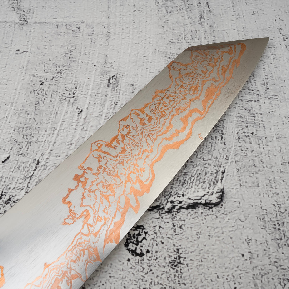 Hatsukokoro Yorokobi SLD Copper Damascus K-tip Gyuto 225mm B Grade SP1 with Saya