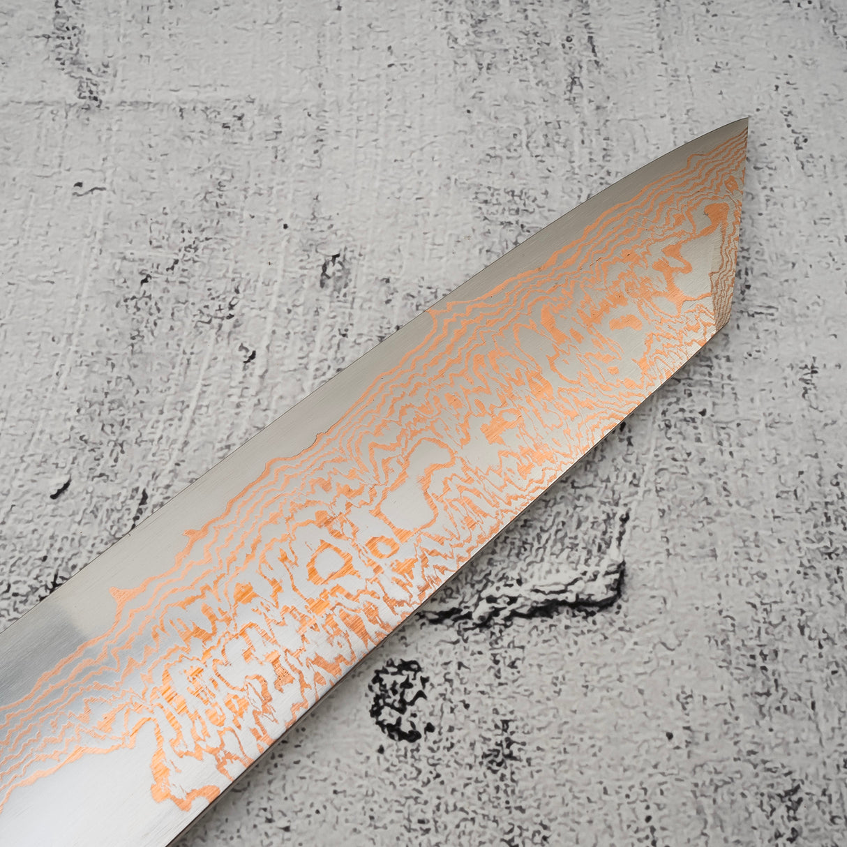 Hatsukokoro Yorokobi SLD Copper Damascus K-tip Gyuto 225mm B Grade SP1 with Saya