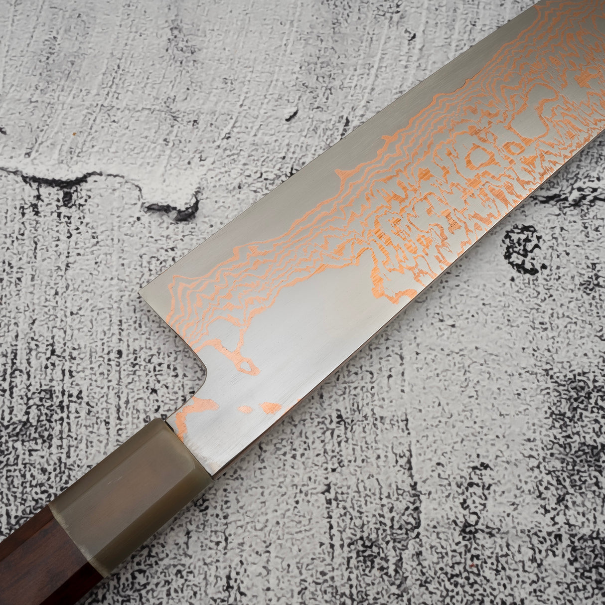 Hatsukokoro Yorokobi SLD Copper Damascus K-tip Gyuto 225mm B Grade SP1 with Saya