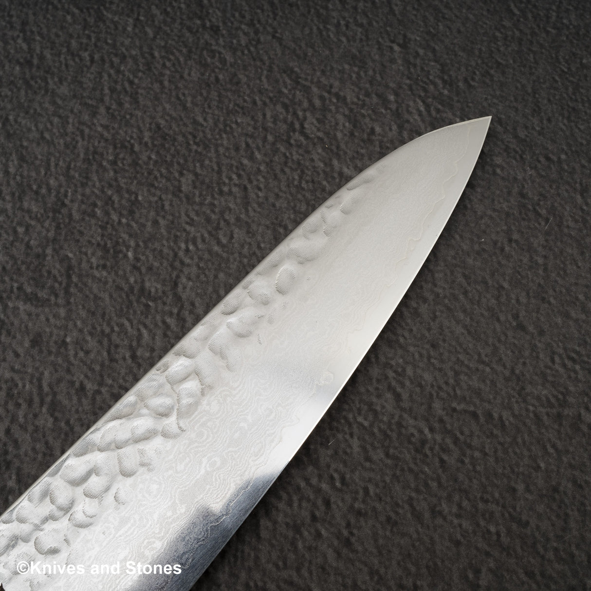 Hatsukokoro Hayabusa VG10 Damascus Tsuchime Gyuto 210mm Ebony Handle