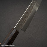 Hatsukokoro Hayabusa VG10 Damascus Tsuchime Gyuto 210mm Ebony Handle