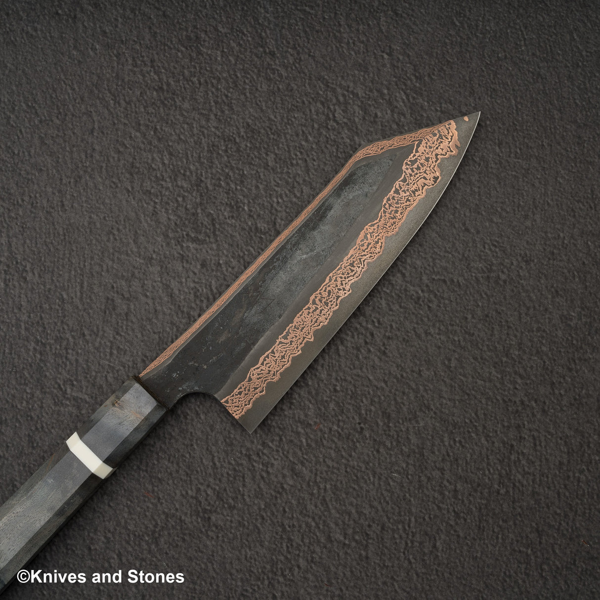 Hatsukokoro x Nigara Yorokobi SLD Copper Damascus Bunka 180mm Birch Handle