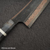 Hatsukokoro x Nigara Yorokobi SLD Copper Damascus Bunka 180mm Birch Handle