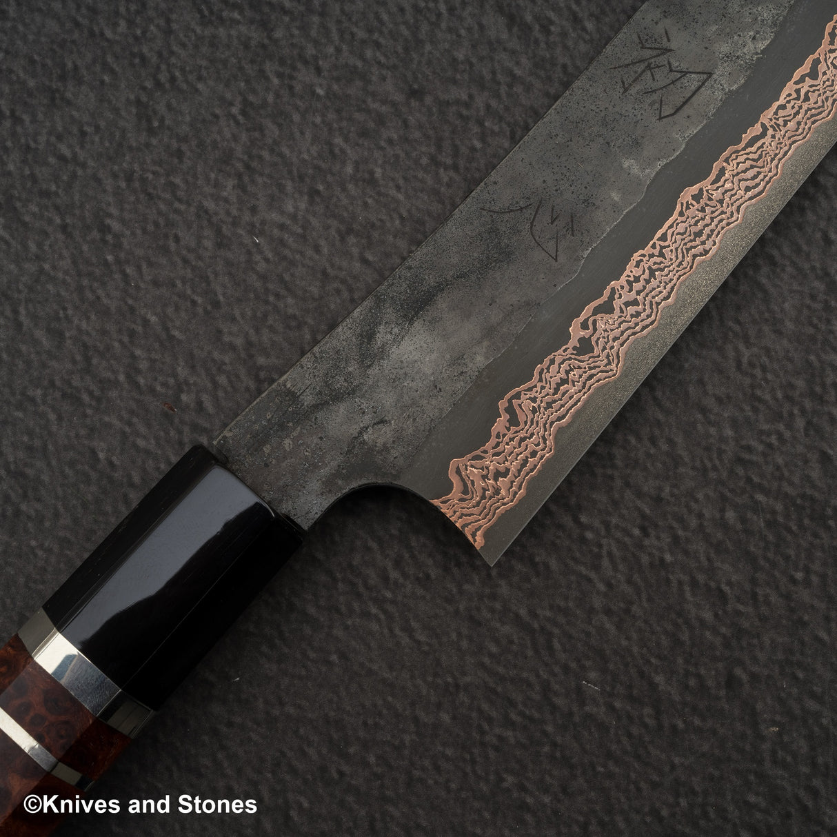 Hatsukokoro x Nigara Yorokobi SLD Copper Damascus Sujihiki 390mm Amboyna Triple Spacer Handle RARE