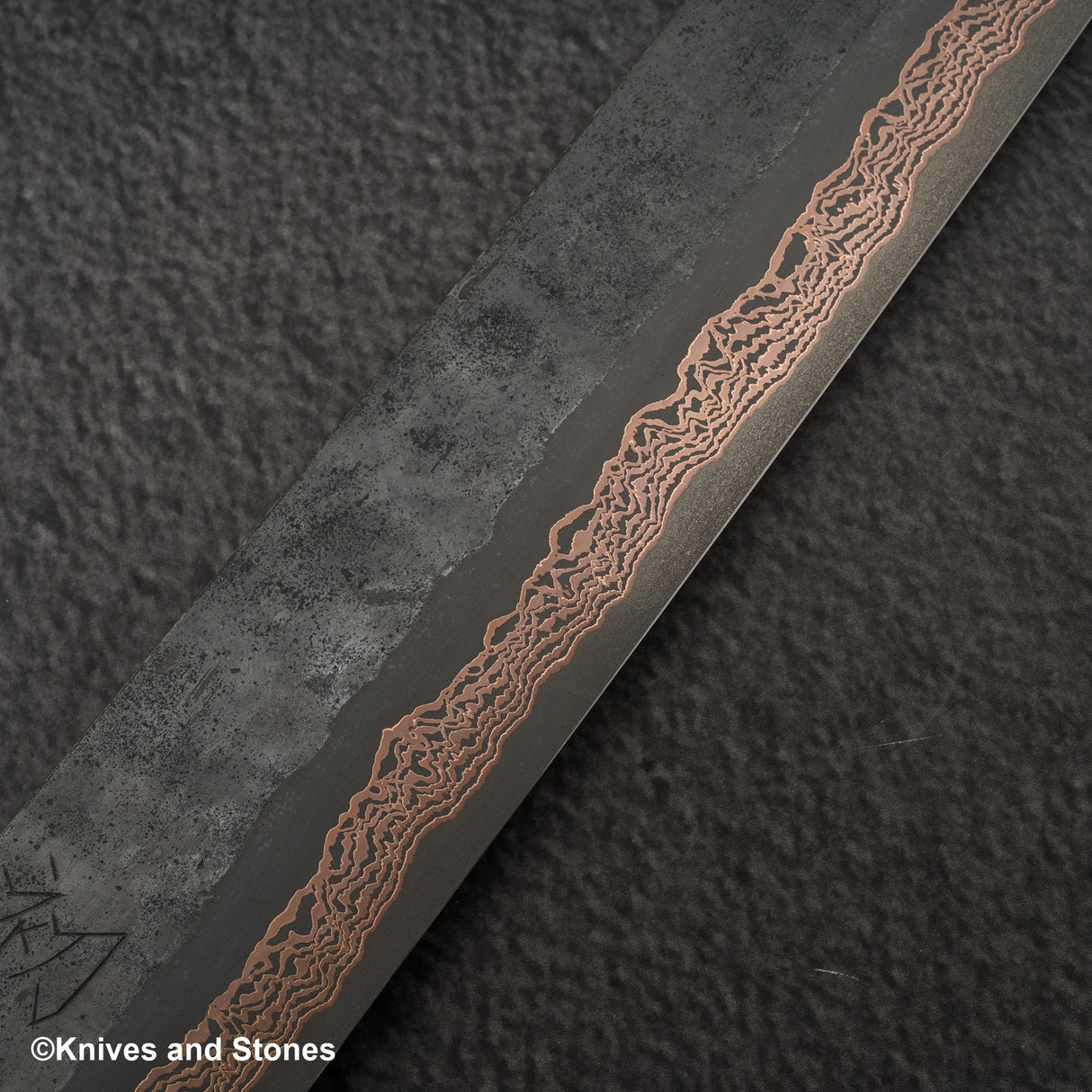 Hatsukokoro x Nigara Yorokobi SLD Copper Damascus Sujihiki 390mm Amboyna Triple Spacer Handle RARE