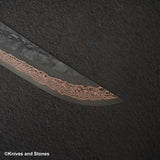 Hatsukokoro x Nigara Yorokobi SLD Copper Damascus Sujihiki 390mm Amboyna Triple Spacer Handle RARE