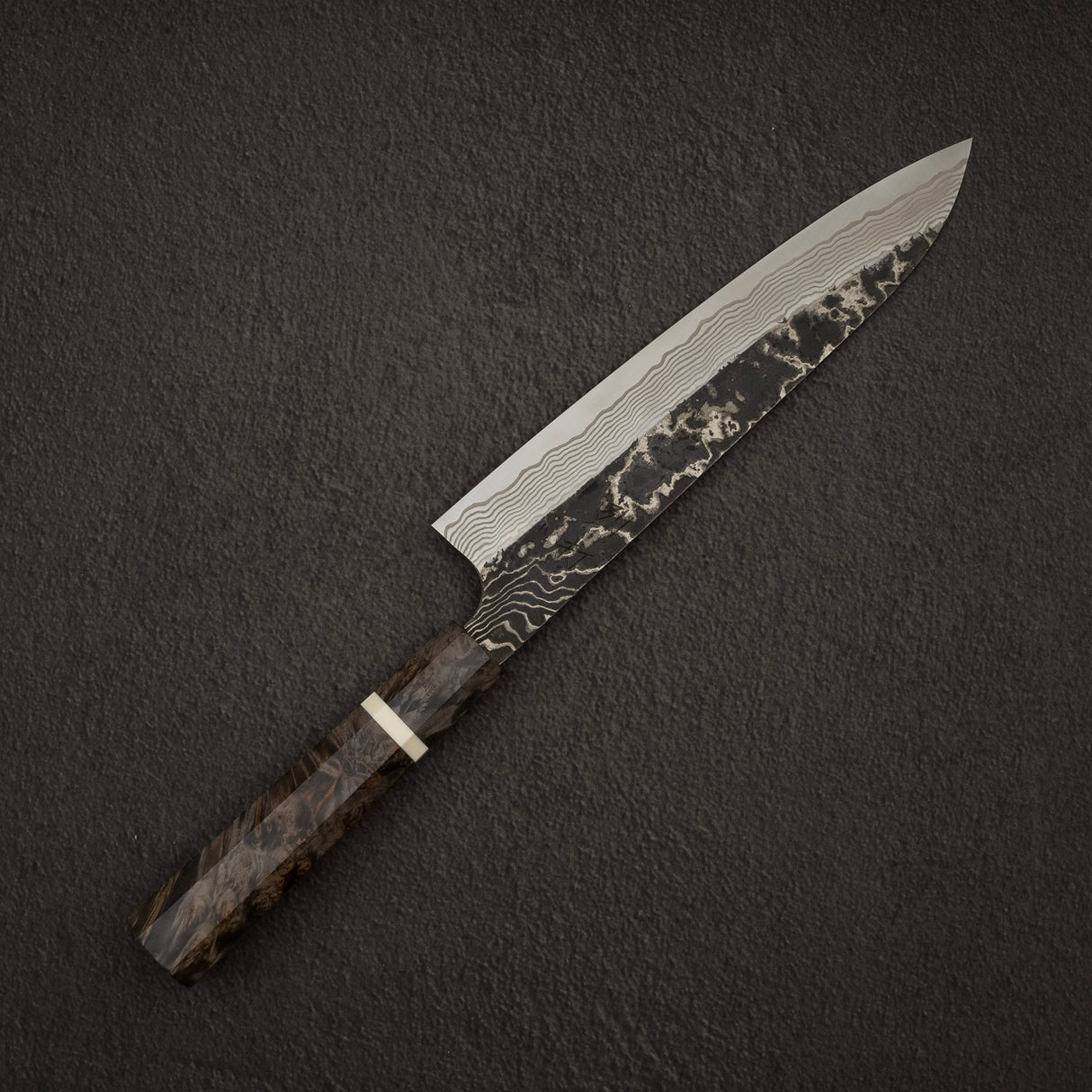 Hatsukokoro x Nigara Yorokobi Special SLD Kurouchi Damascus Gyuto 240mm Birch Handle