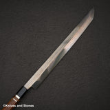 Yoshikazu Ikeda Blue 1 Mizu-Honyaki Sakimaru Takobiki 330mm Magnetic Ebony Saya