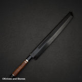 Yoshikazu Ikeda Blue 1 Mizu-Honyaki Sakimaru Takobiki 330mm Magnetic Ebony Saya