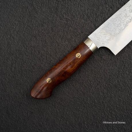 Yoshimi Kato SG2 Minamo Ktip Santoku 180mm Amboyna Burl Western SP