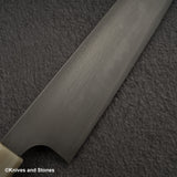 Nigara White 1 Mizu-Honyaki 240mm Samuri Sword Hamon Gyuto Snakewood Handle