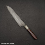 Nigara White 1 Mizu-Honyaki 240mm Samuri Sword Hamon Gyuto Snakewood Handle