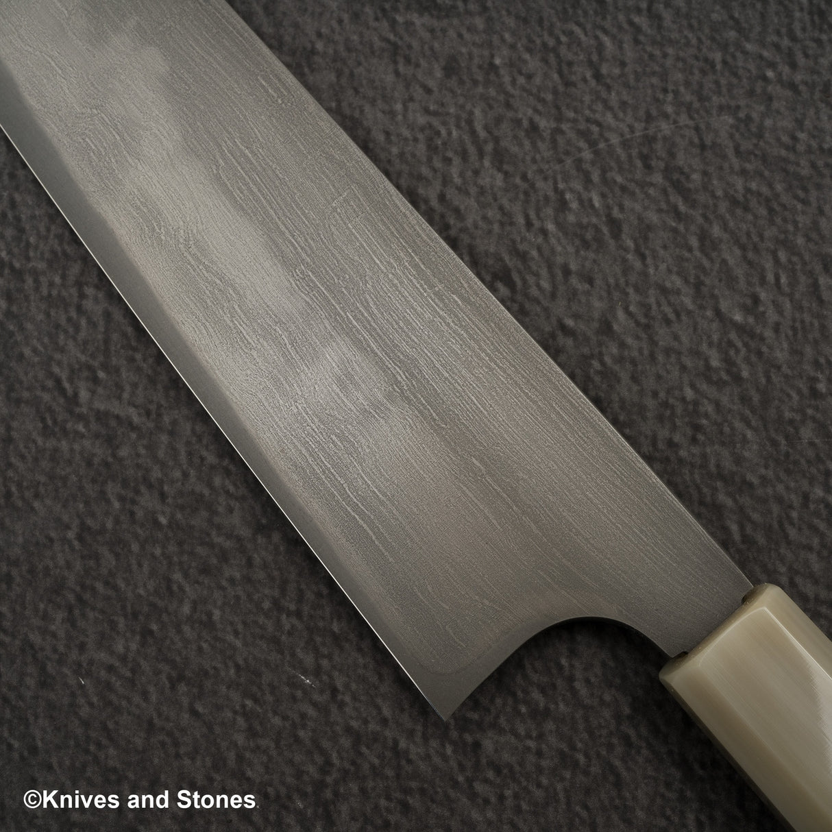 Nigara White 1 Mizu-Honyaki 240mm Samuri Sword Hamon Gyuto Snakewood Handle