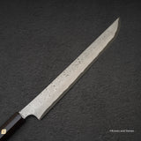 Nigara Anmon Kurozome Blue 2 Damascus Sakimaru Takobiki Yanagiba 300