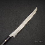 Nigara Anmon Kurozome Blue 2 Damascus Sakimaru Takobiki Yanagiba 330mm