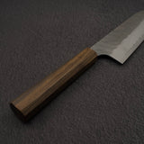 Nigara Aogami (Blue) Super Matt Kurouchi Tsuchime Finished Santoku 180mm Black Chacate