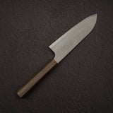 Nigara Aogami (Blue) Super Matt Kurouchi Tsuchime Finished Santoku 180mm Black Chacate