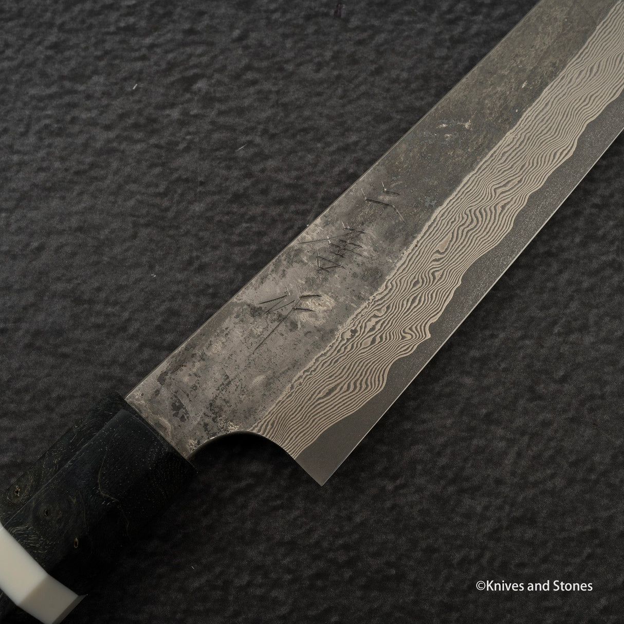 Nigara Ginsan Kurozome Damascus K-tip Petty 150mm