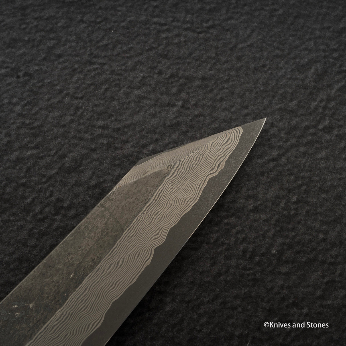 Nigara Ginsan Kurozome Damascus K-tip Petty 150mm