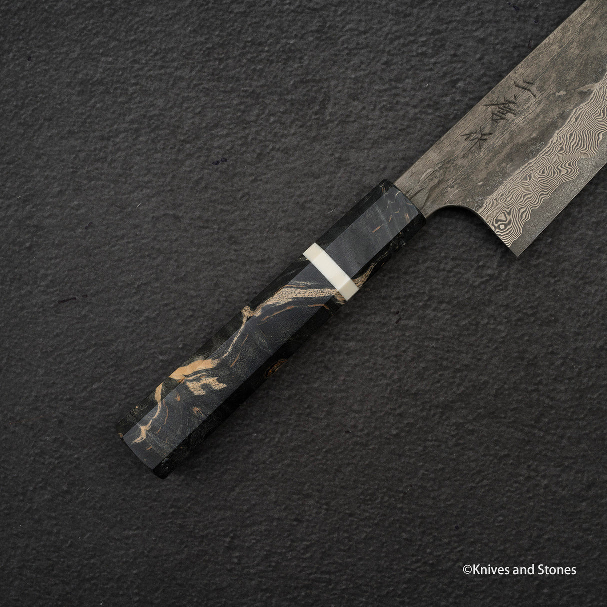 Nigara Ginsan Kurozome Damascus Santoku 170mm