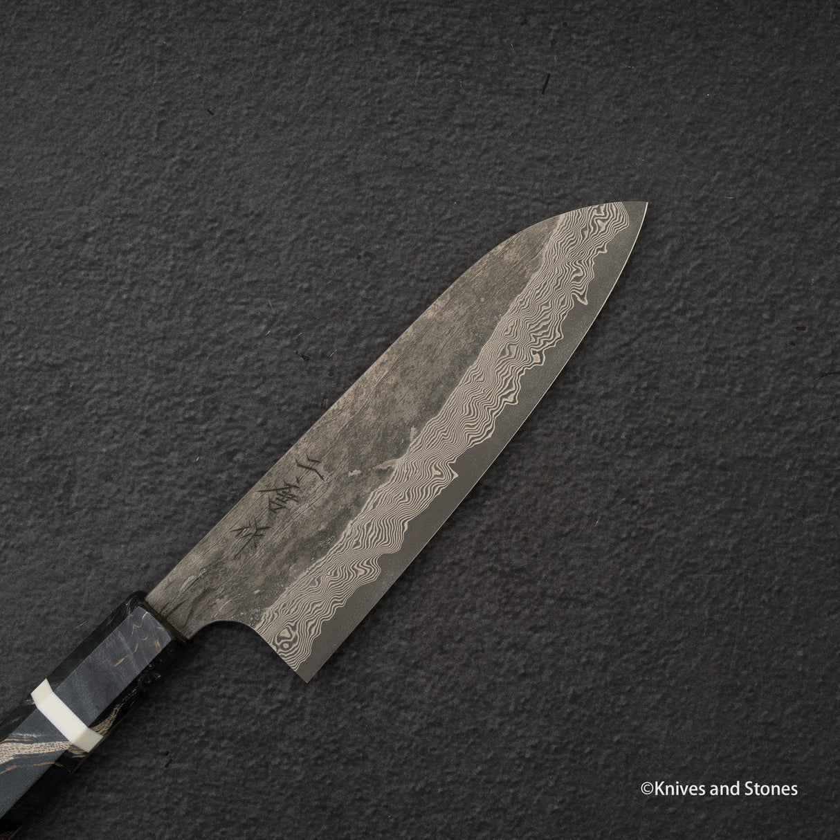 Nigara Ginsan Kurozome Damascus Santoku 170mm