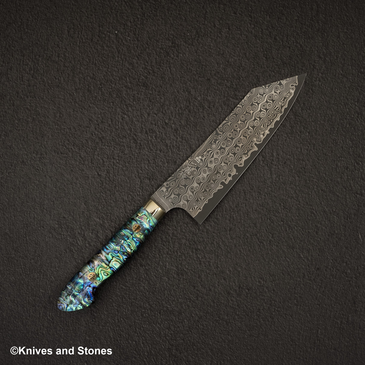 Nigara Anmon (暗紋) SG2 Raindrop Damascus Bunka 180mm Mother-of-Pearl Inlay Handle