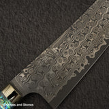 Nigara Anmon (暗紋) SG2 Raindrop Damascus Bunka 180mm Mother-of-Pearl Inlay Handle