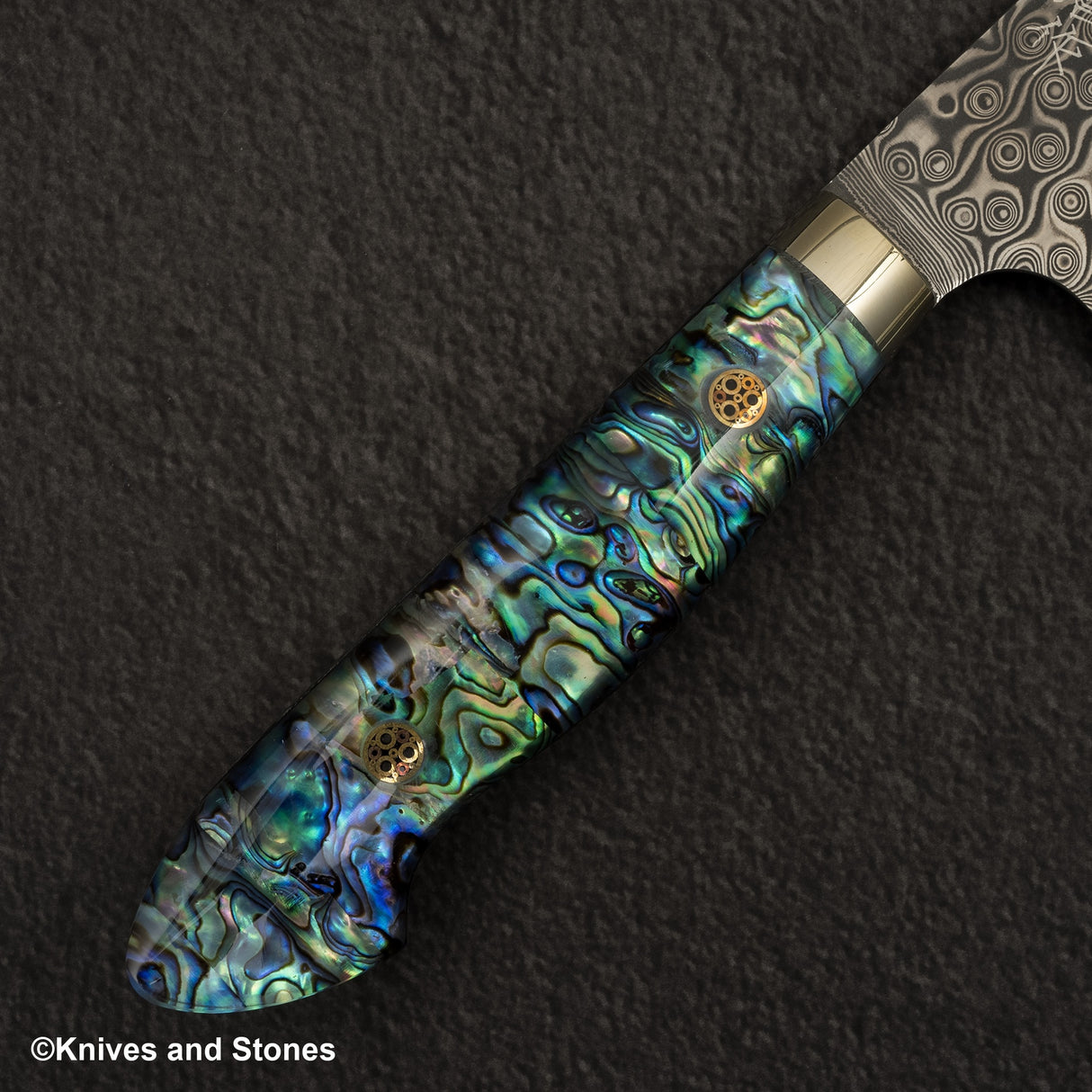 Nigara Anmon (暗紋) SG2 Raindrop Damascus Bunka 180mm Mother-of-Pearl Inlay Handle