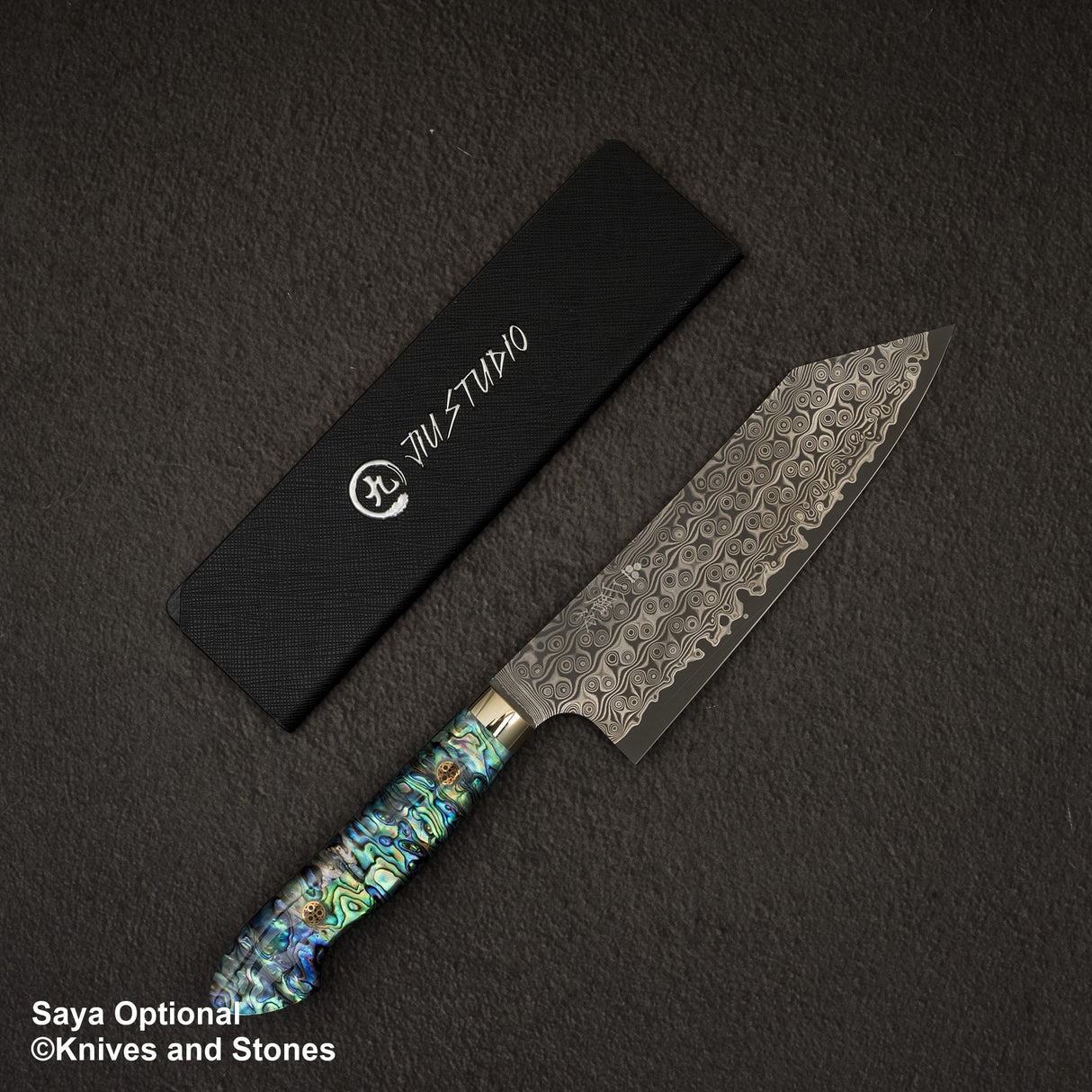 Nigara Anmon (暗紋) SG2 Raindrop Damascus Bunka 180mm Mother-of-Pearl Inlay Handle