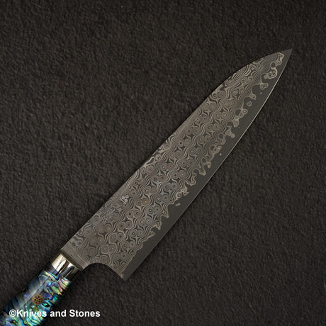 Nigara Anmon (暗紋) SG2 Raindrop Damascus Gyuto 210mm Mother-of-Pearl Inlay Handle