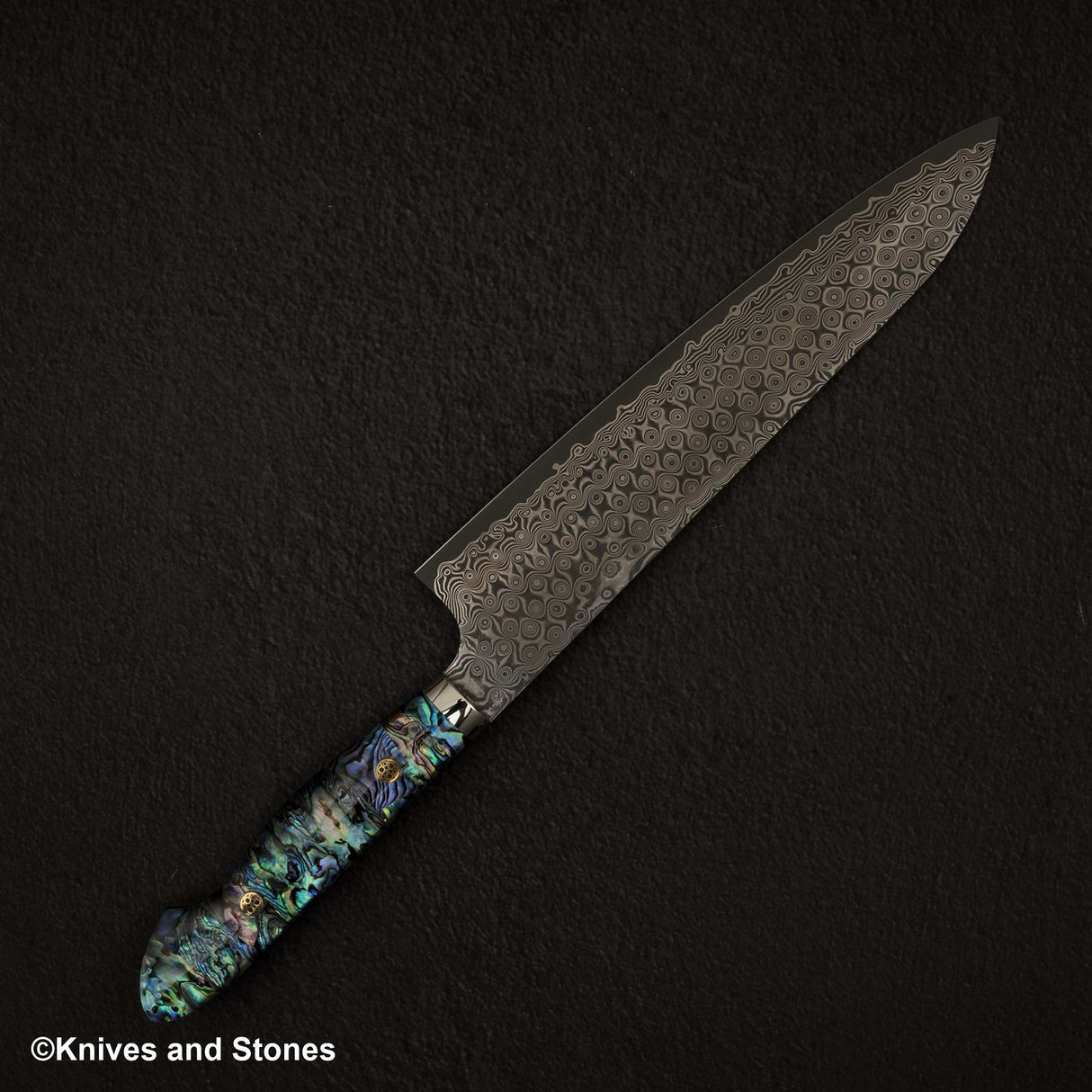 Nigara Anmon (暗紋) SG2 Raindrop Damascus Gyuto 240mm Mother-of-Pearl Inlay Handle