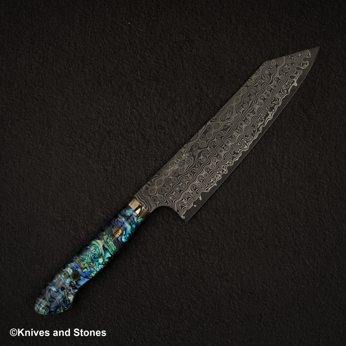 Nigara Anmon (暗紋) SG2 Raindrop Damascus K tip Gyuto 210mm Mother-of-Pearl Inlay Handle