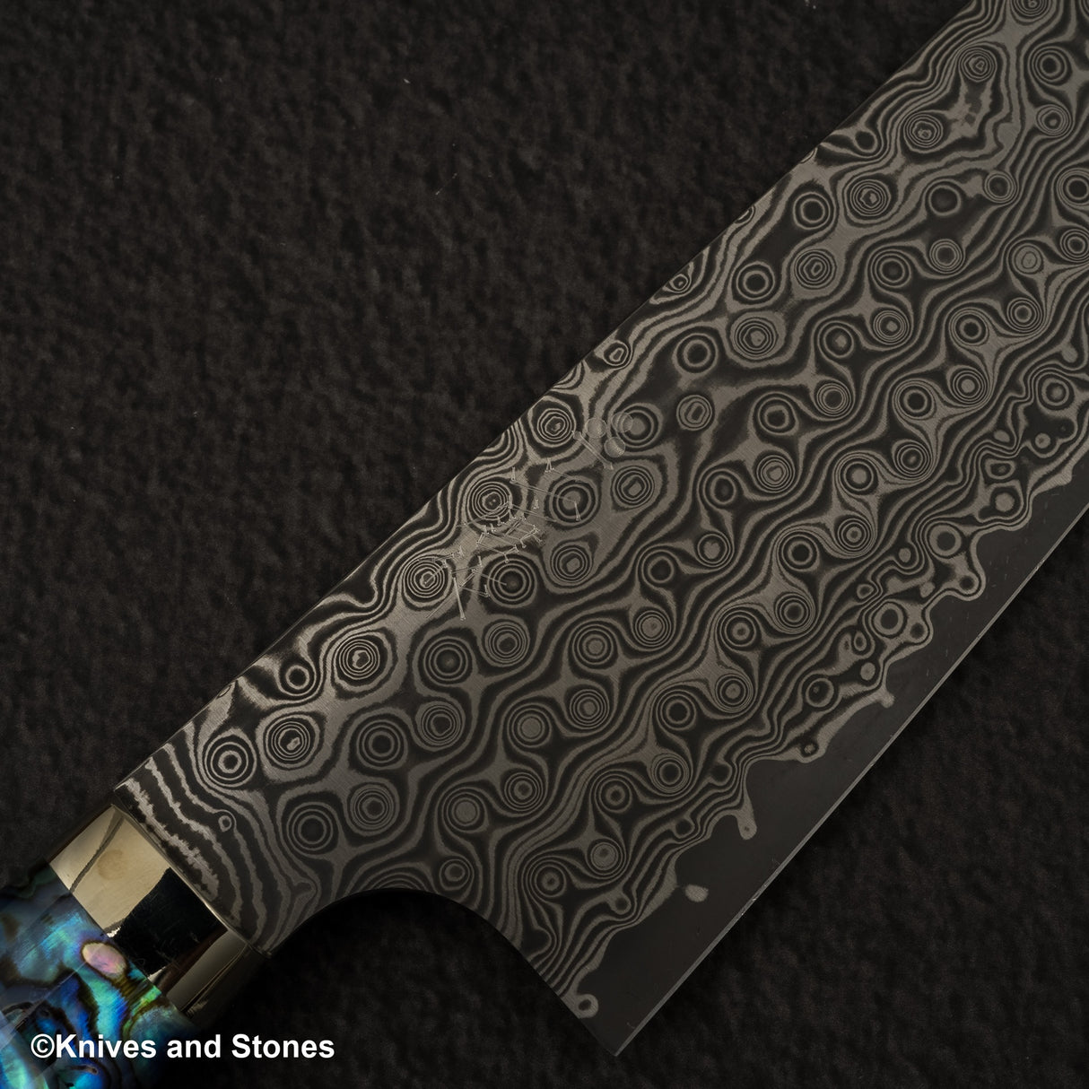 Nigara Anmon (暗紋) SG2 Raindrop Damascus K tip Gyuto 210mm Mother-of-Pearl Inlay Handle