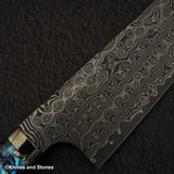 Nigara Anmon (暗紋) SG2 Raindrop Damascus K tip Gyuto 210mm Mother-of-Pearl Inlay Handle