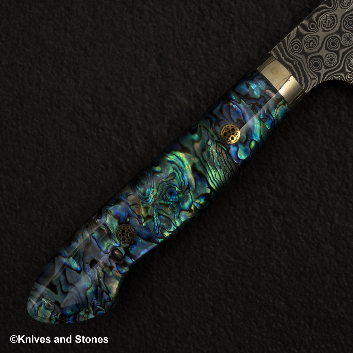 Nigara Anmon (暗紋) SG2 Raindrop Damascus K tip Gyuto 210mm Mother-of-Pearl Inlay Handle