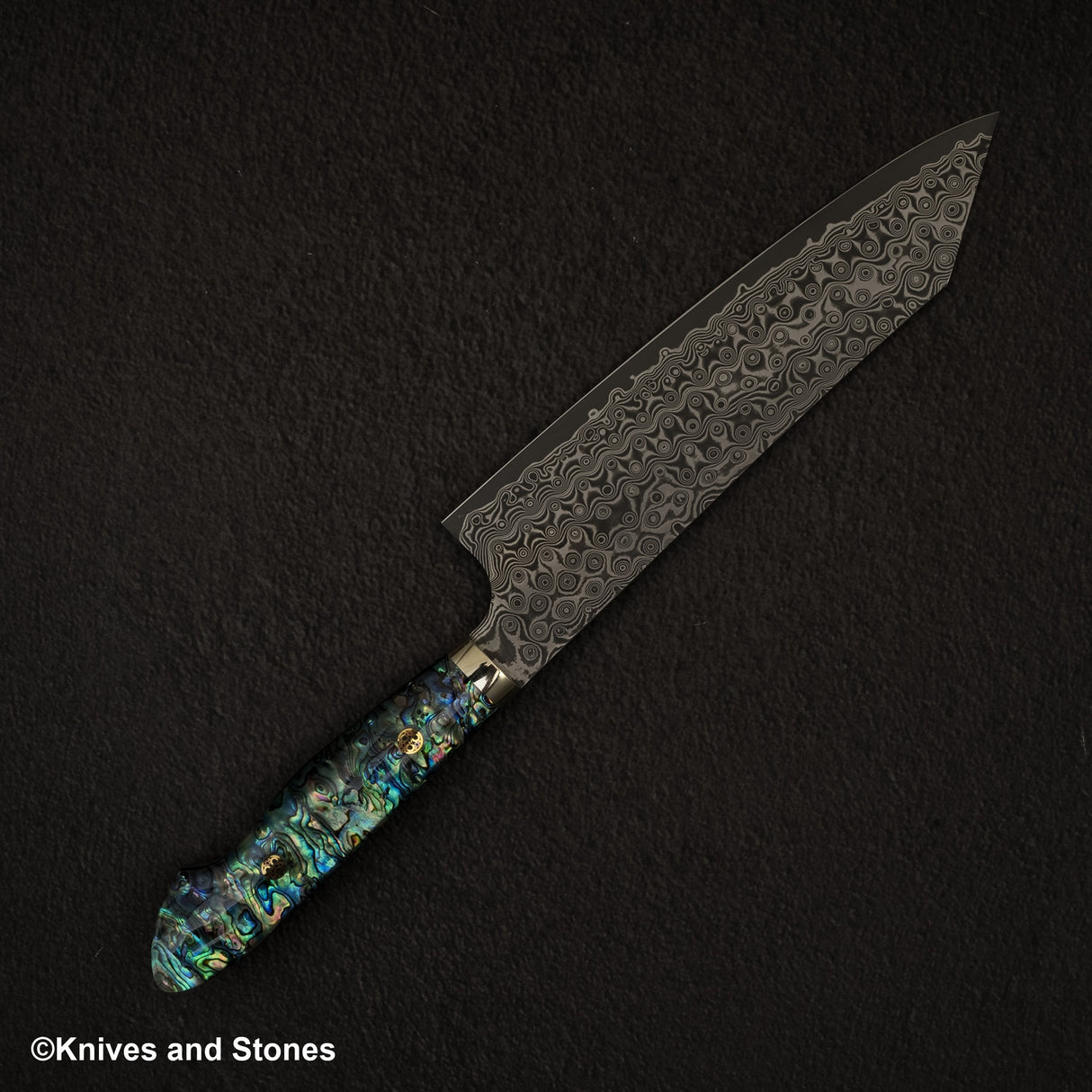 Nigara Anmon (暗紋) SG2 Raindrop Damascus K tip Gyuto 210mm Mother-of-Pearl Inlay Handle