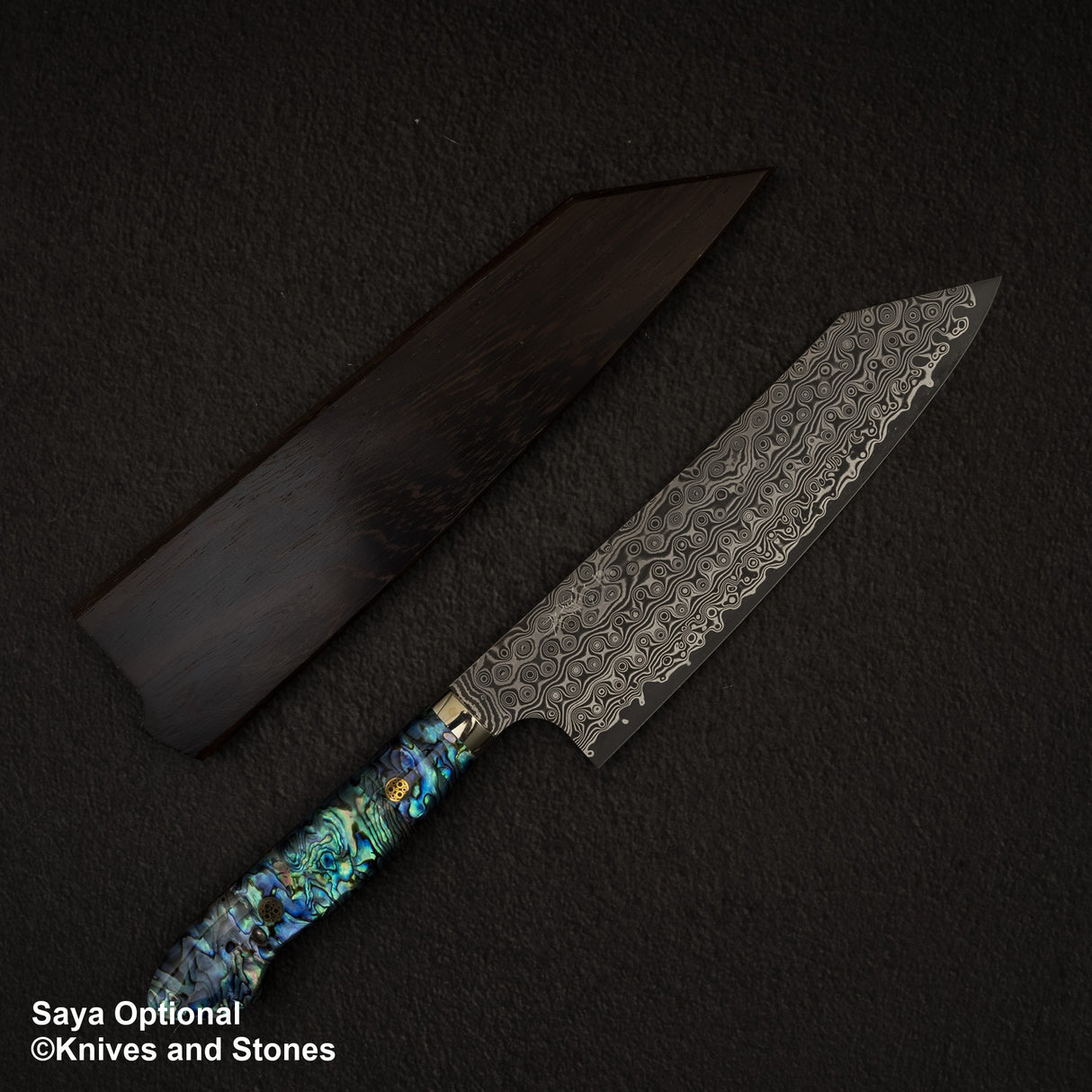 Nigara Anmon (暗紋) SG2 Raindrop Damascus K tip Gyuto 210mm Mother-of-Pearl Inlay Handle