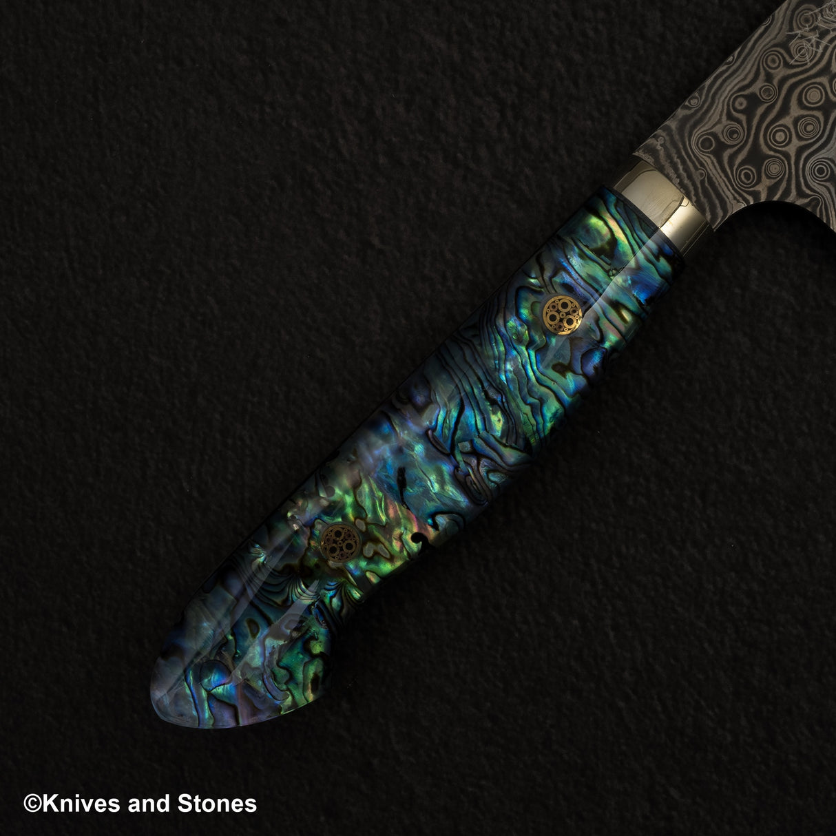 Nigara Anmon (暗紋) SG2 Raindrop Damascus K tip Gyuto 240mm Mother-of-Pearl Inlay Handle